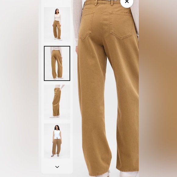 NWOT- GAP Brown Mid Rise Twill Barrel Trousers, Never worn - Picture 4 of 13